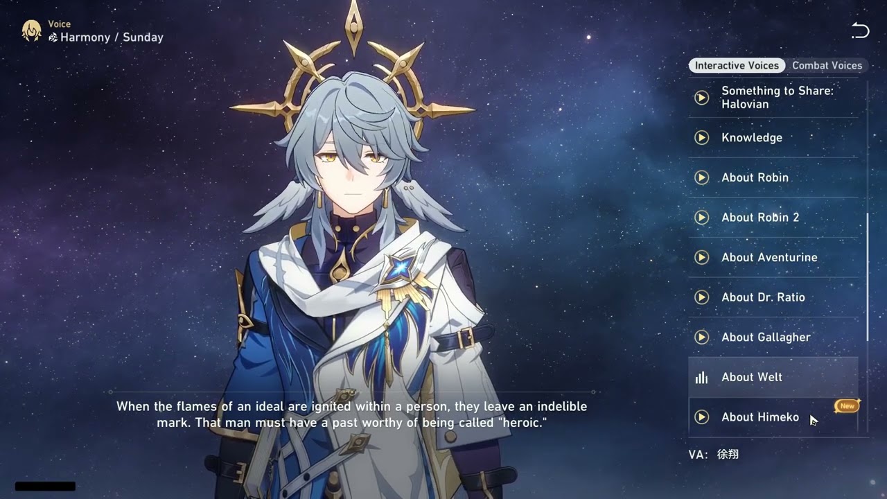 Sunday Chinese Voice Lines | Honkai: Star Rail 2.7