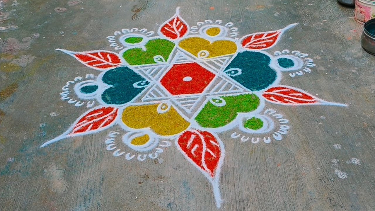 Double star rangoli (2) designs for morning rangoli designs ✨✴️⭐💫🌠🌟🌌