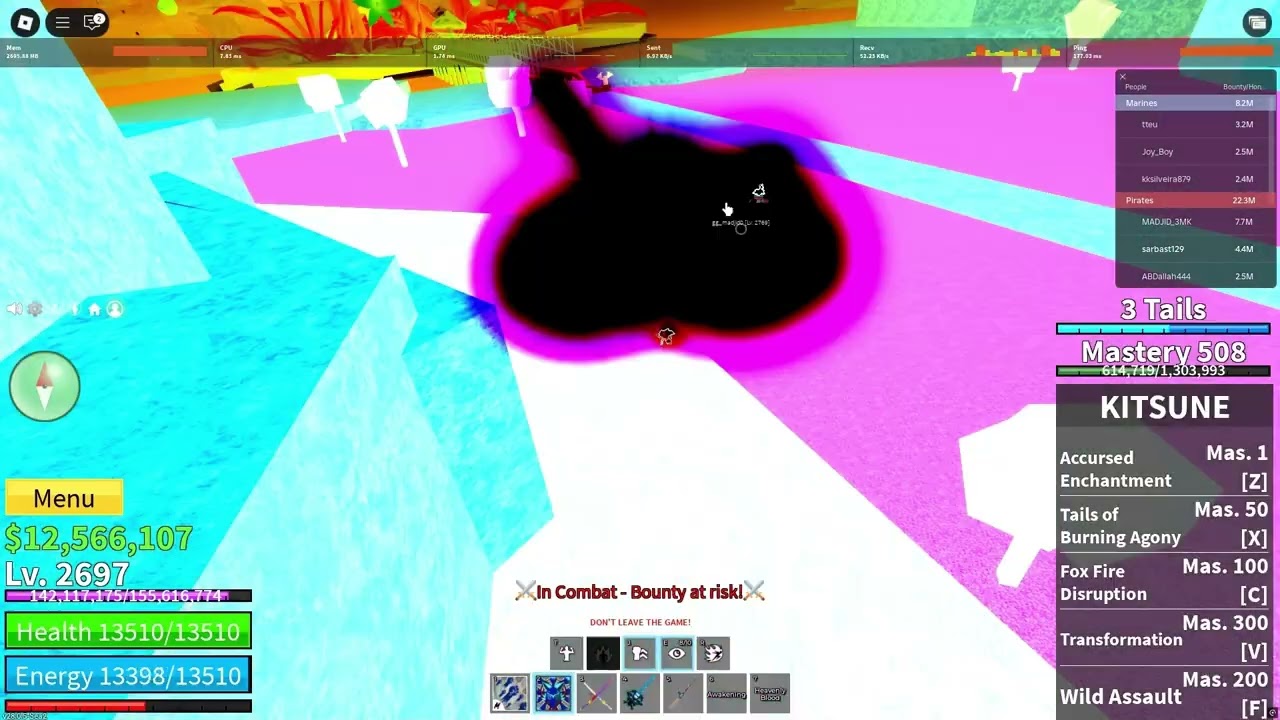 Blox fruits pvp pc kitsune+superhuman+CDK+soul gitar+angel v4🔥💀