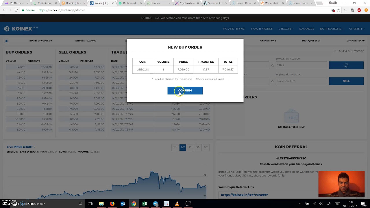 Using Koinex platform