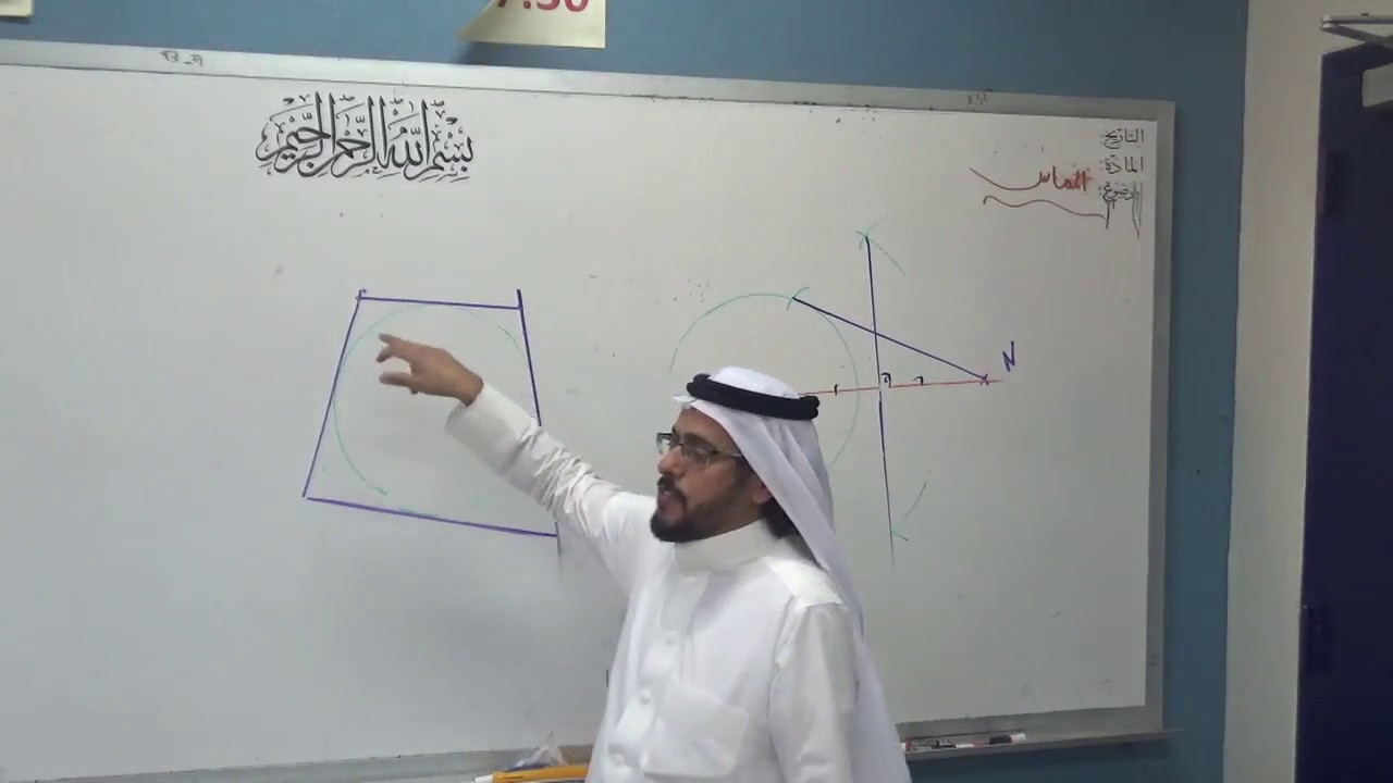 رسم المماس واحاطة شكل بالدائرة
