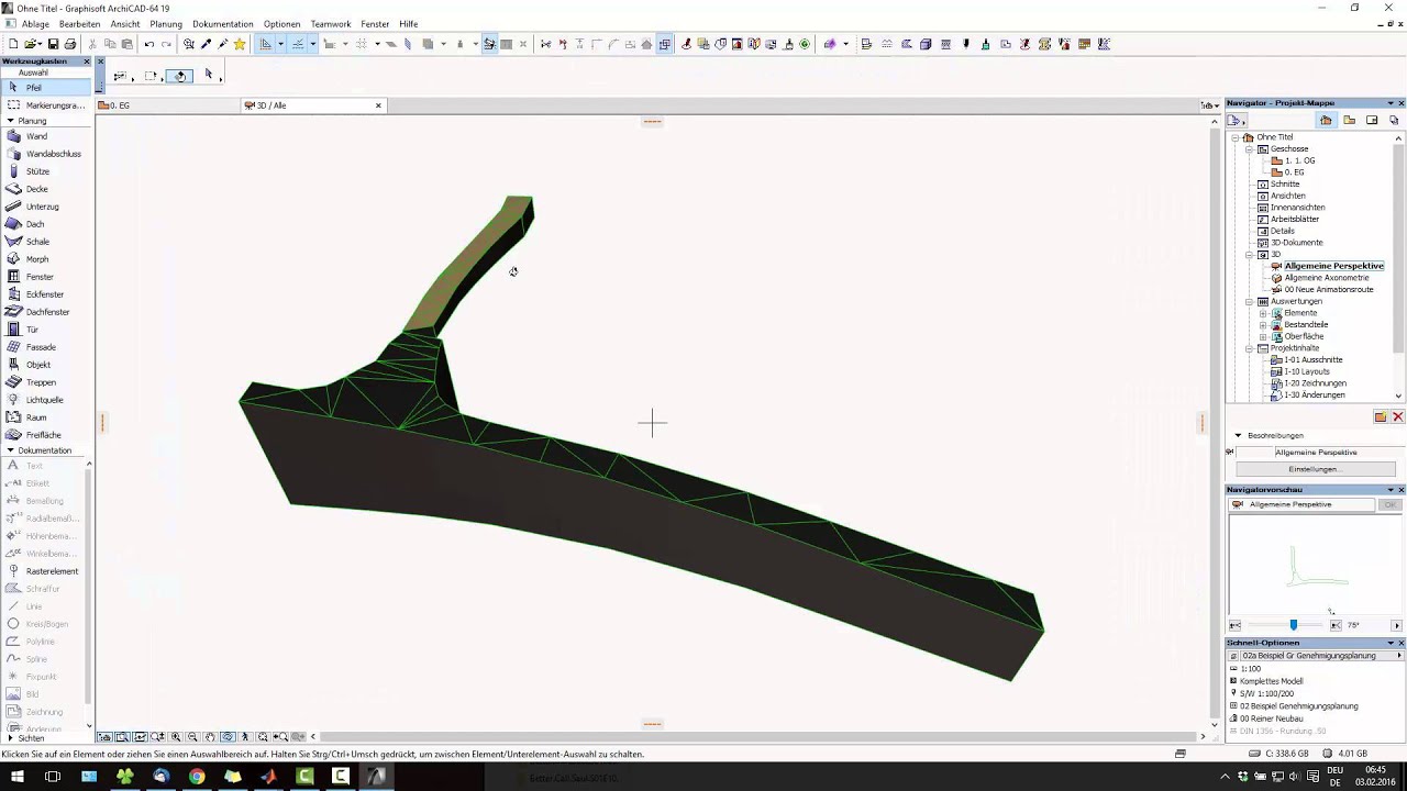 ArchiCAD19 Freiflächen unterteilen und verbinden