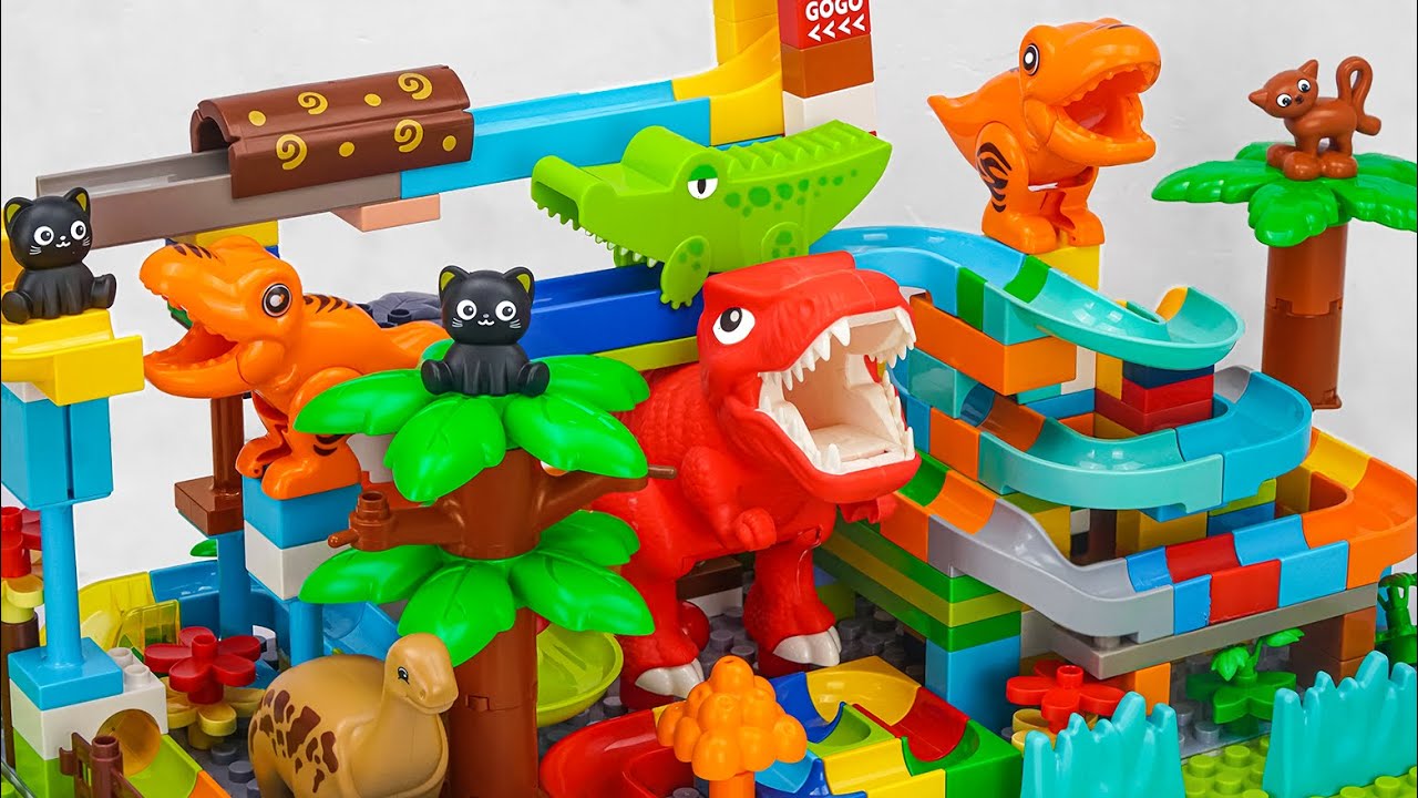 Satisfying Building Blocks Marble Run ASMR Very popular! Animal-themed block coasters compilation