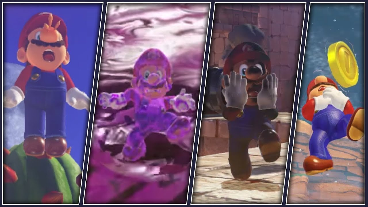 20 ways to die in Super Mario Odyssey in 2 minutes - All Mario's Death Animations & Game Over Screen