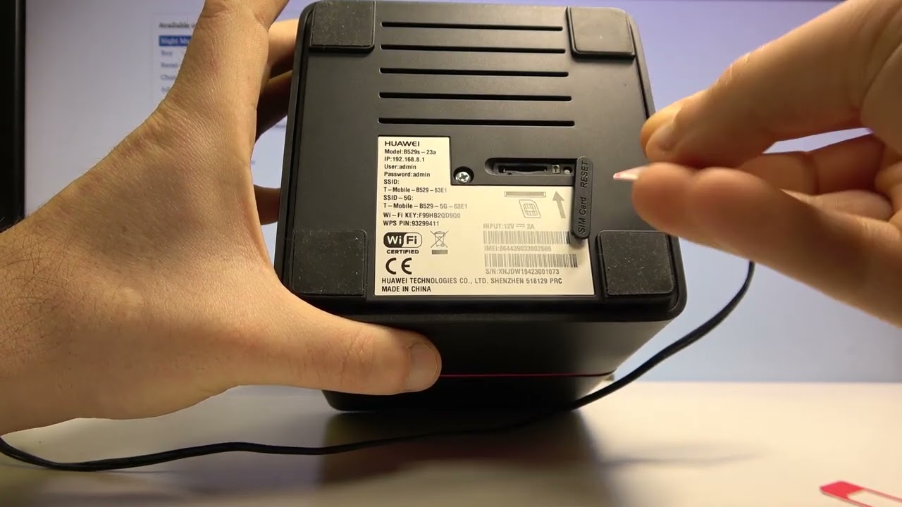 How to Insert SIM Card into Huawei B529s LTE 4G Router Modem - Install SIM Card in T-Mobile Modem