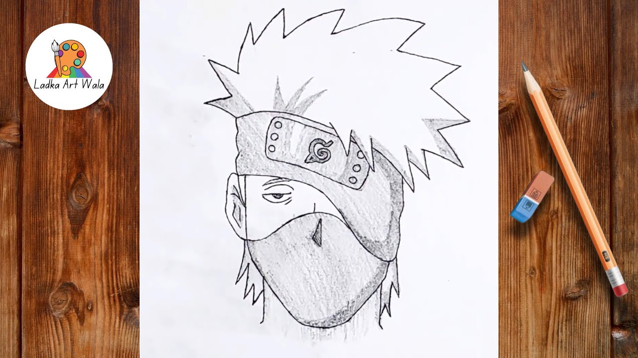 How to draw Kakashi step by step, EASY