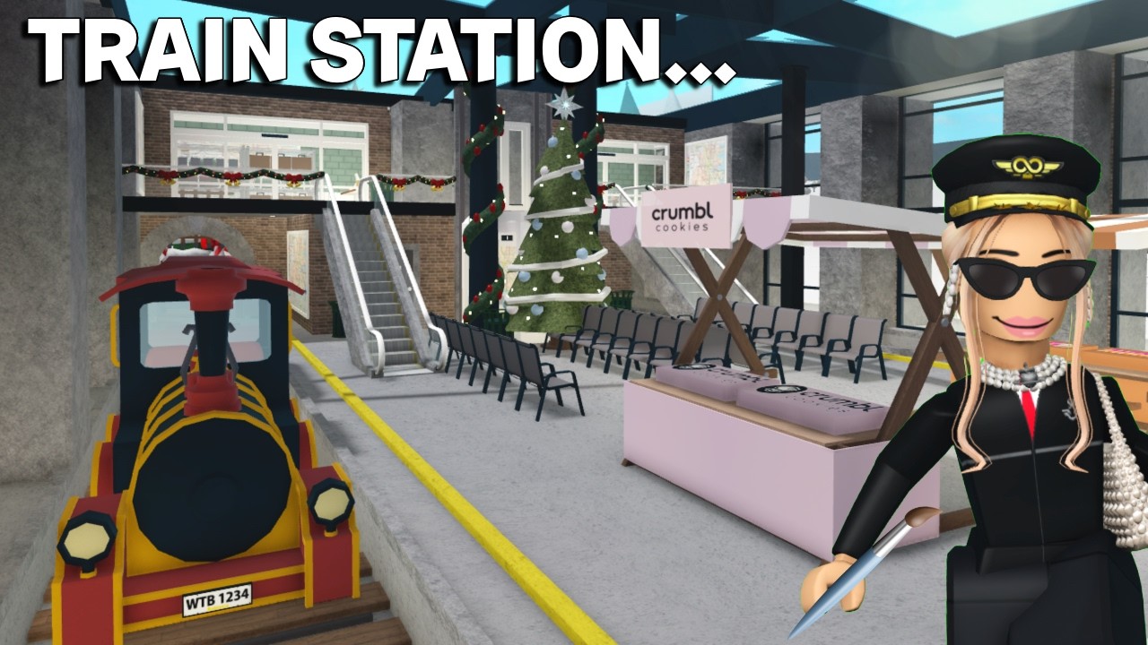 I BUILT A TRAIN STATION Using The NEW TRAIN In BLOXBURG