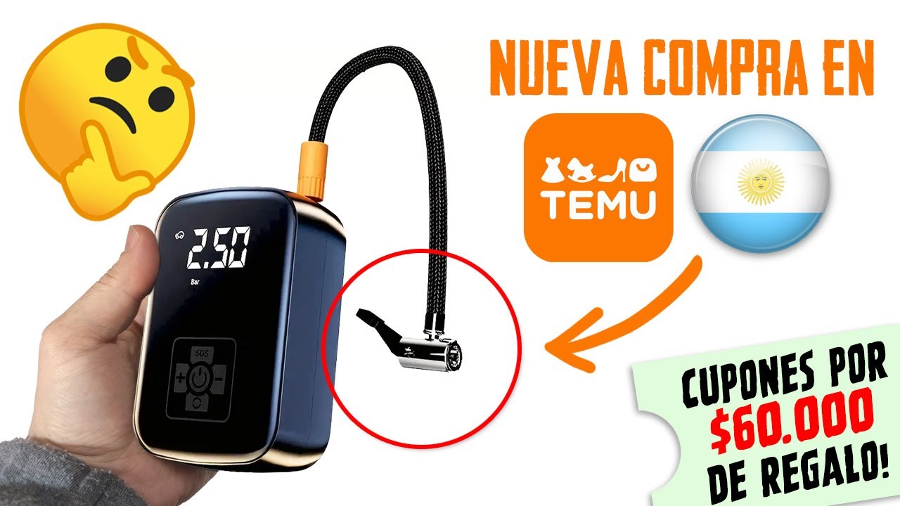 Nueva compra en TEMU! - ¡¿Inflador eléctrico?! + cupones x $60K