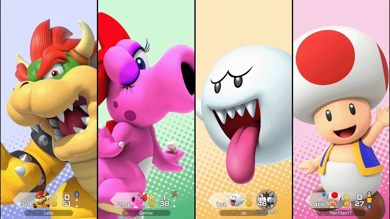 Super Mario Party Jamboree - Toad vs Boo vs Bowser vs Birdo - Mega Wiggler's Tree Party
