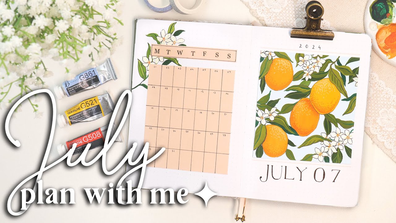 🍊 JULY 2024 Plan With Me // Bullet Journal Monthly Setup