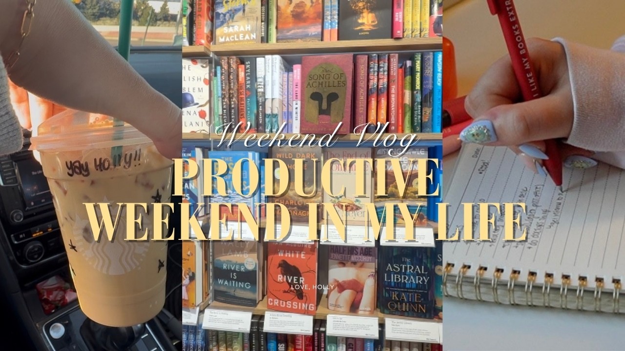 cozy productive weekend💌HUGE book haul, trader joe's trip, and reading vlogl📝📖