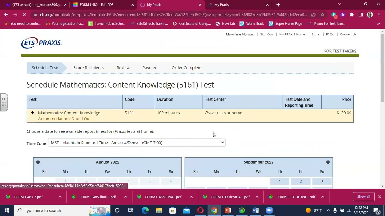 register for a praxis test online