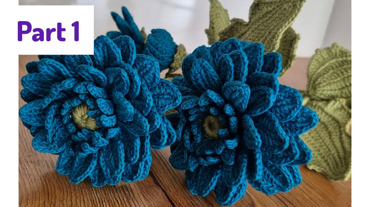 آموزش گل داوودی با قلاب‌بافی ، نتیجه فوق‌العاده 🌼Crochet Chrysanthemum | Stunning Results 🌼قسمت اول