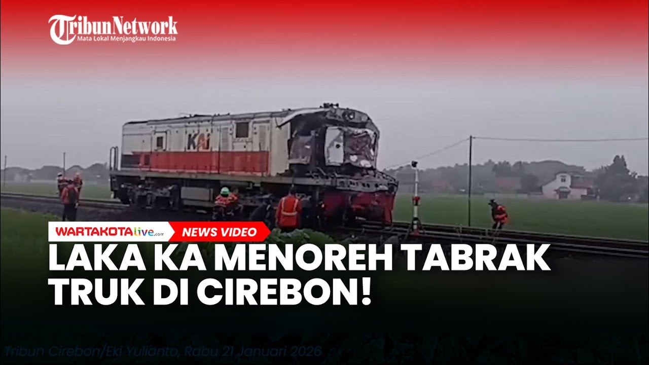 Laka KA Menoreh Tabrak Truk di Cirebon! Lokomotif Penyok, Perjalanan Jalur Jateng-Jakarta Terganggu