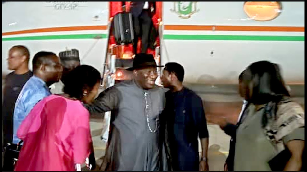 Ex-President Jonathan Returns Safely To Nigeria From Guinea-Bissau After After Coup D'etat