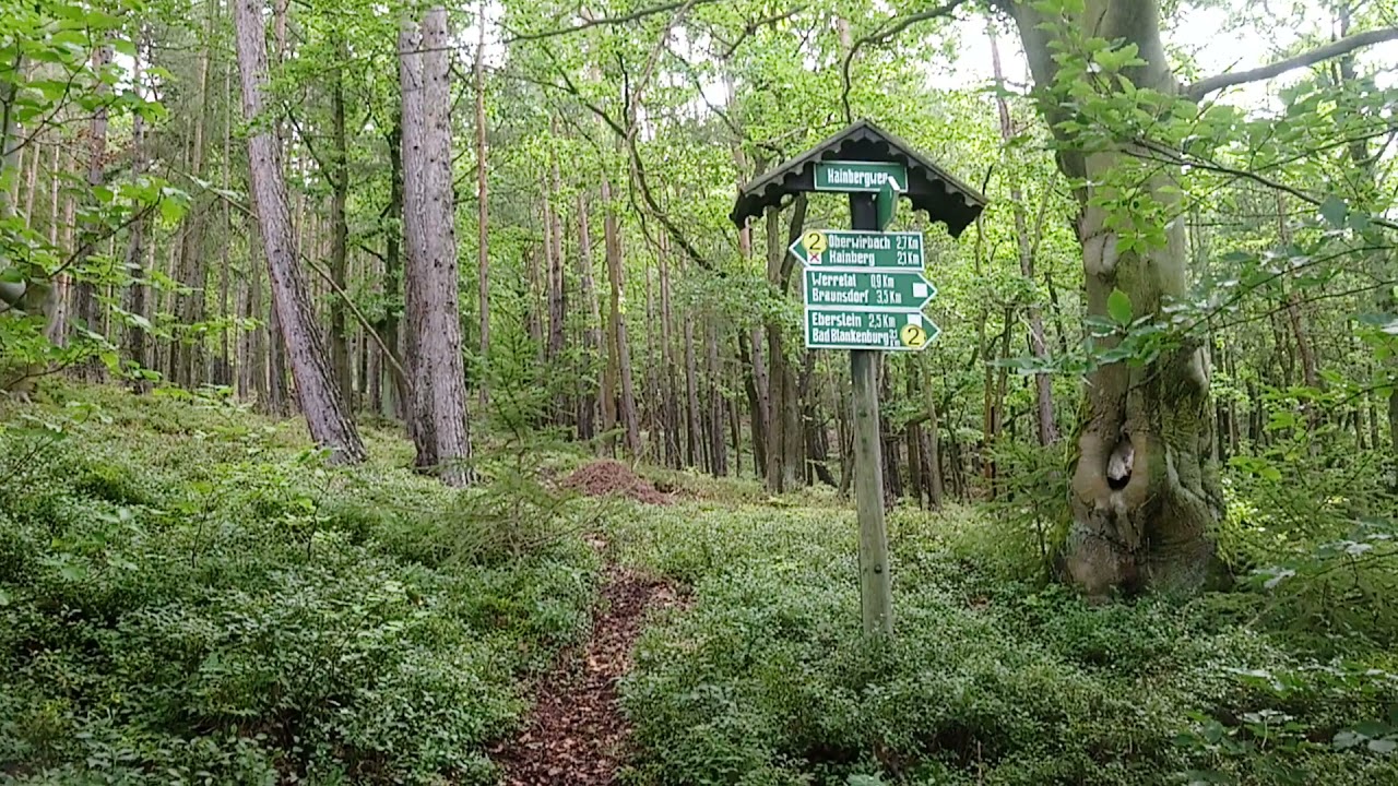 Wandern in Thüringen Teil 46, steiler, spannender Aufstieg von Bad Blankenburg, Richtung Hainberg,