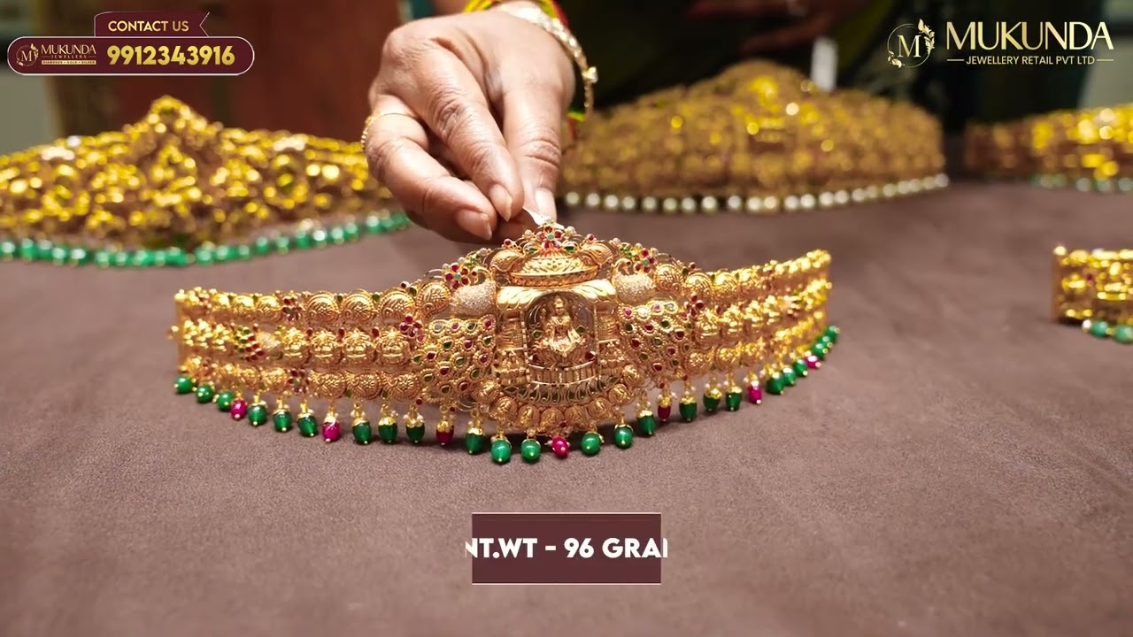 Beautiful bridal lightweight vaddanam collection Mukunda Jewellers