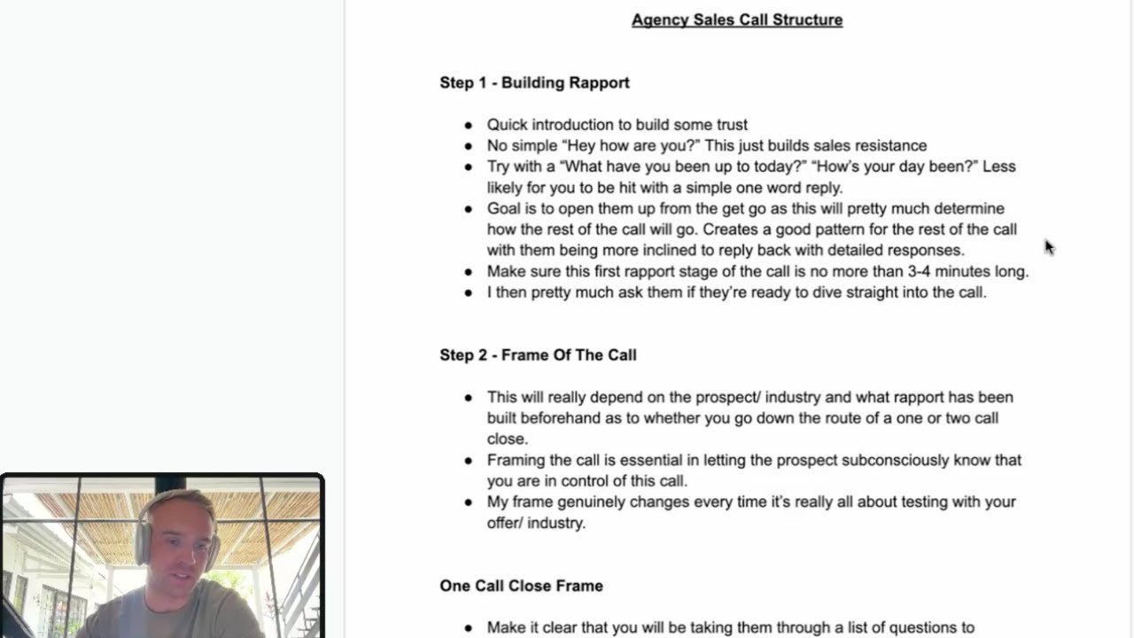 6 Step SMMA Agency Sales Call Structure