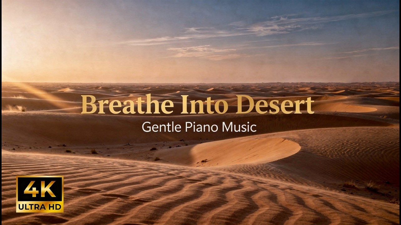 Breathe Into Desert • Gentle Piano Music 4k