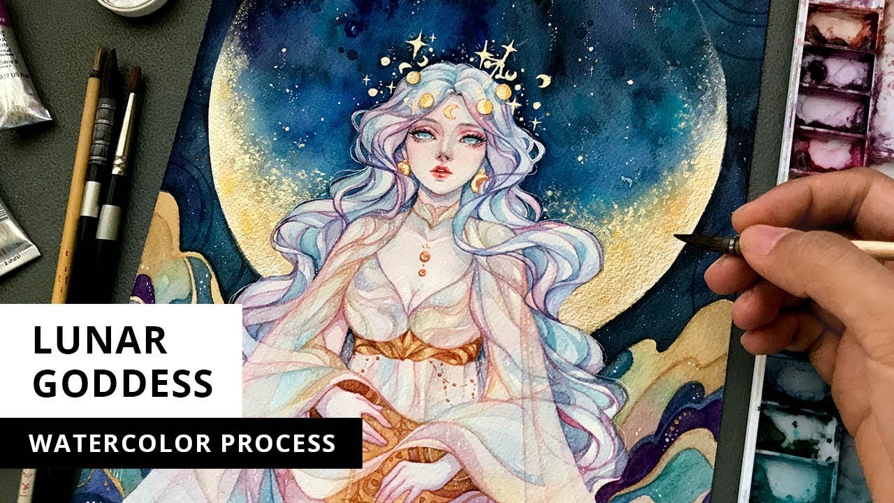 Lunar Goddess | Watercolor Process