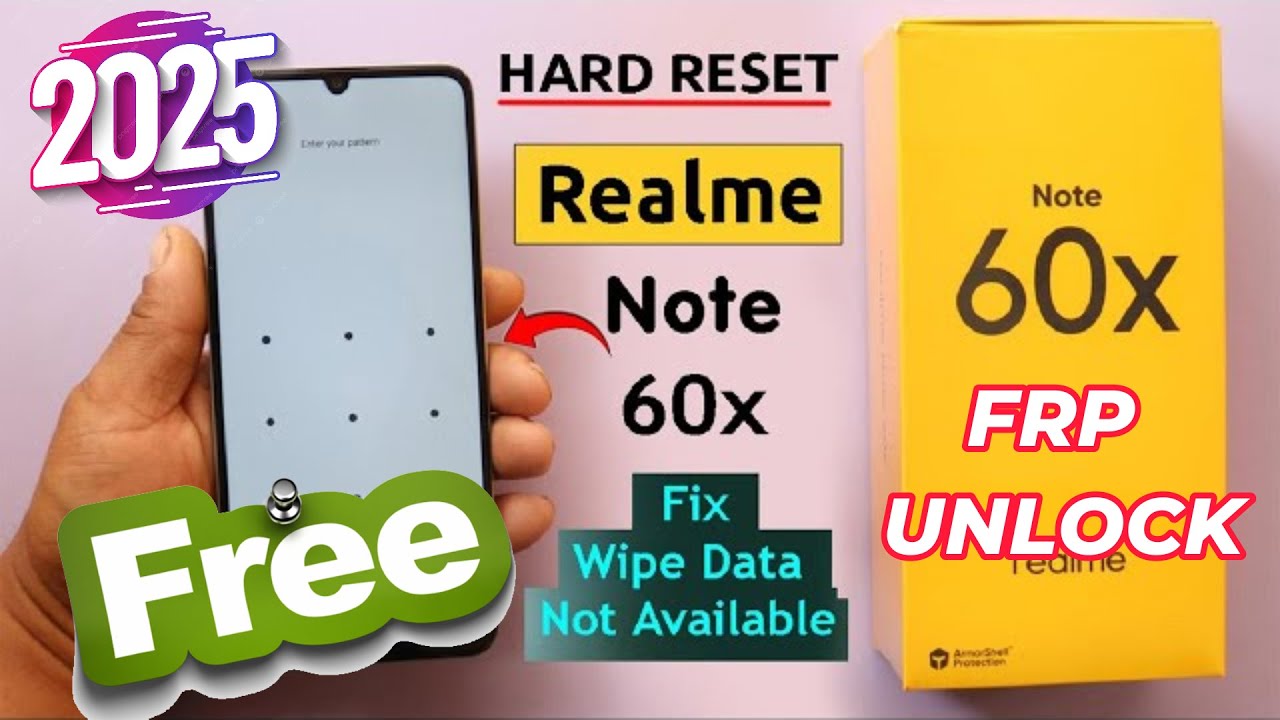 Realme Note 60X RMX3938 Hard Reset | Fix No Wipe Data in Recovery Menu & FRP unlock security bypass