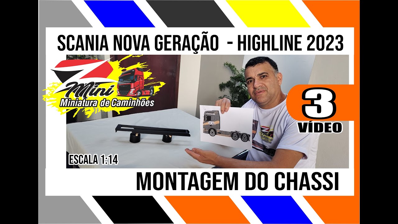 MONTAGEM DO CHASSI SCANIA HIGHLINE NOVA GERAÇÃO 2023 MINIATURA ESC 1:14 - ZMINI MINIATURAS VIDEO 3