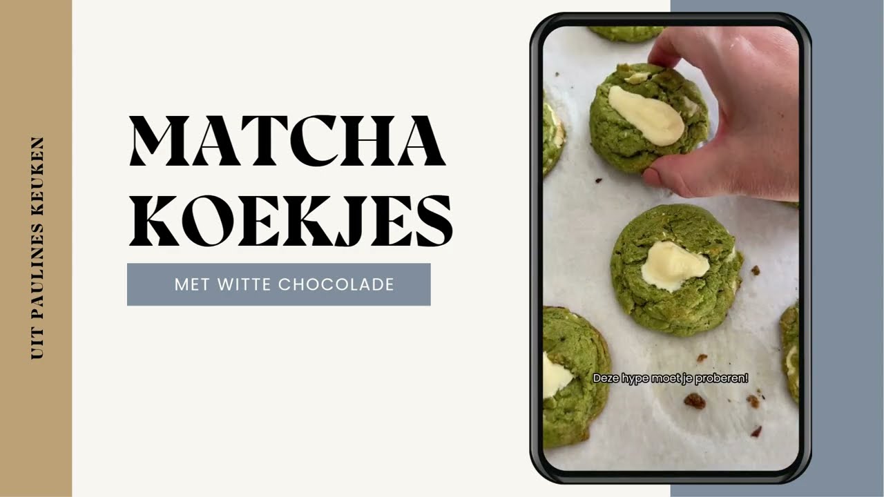 MATCHA KOEKJES MET WITTE CHOCOLADE 🍵🍪⁠