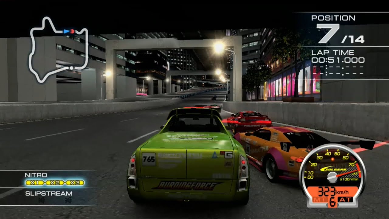 Ridge Racer 7 Maker's Trial DRUAGA with Hijack at Downtown Rave City R [Control view]