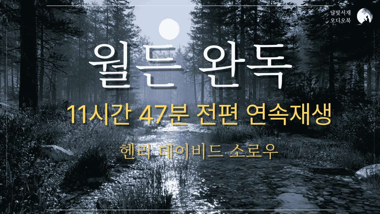 🌘잠들기 전 들으세요 | 헨리 데이비드 소로우 『월든』 완독본 | 전편 11시간 47분 연속 재생 | 수면 낭독 오디오북