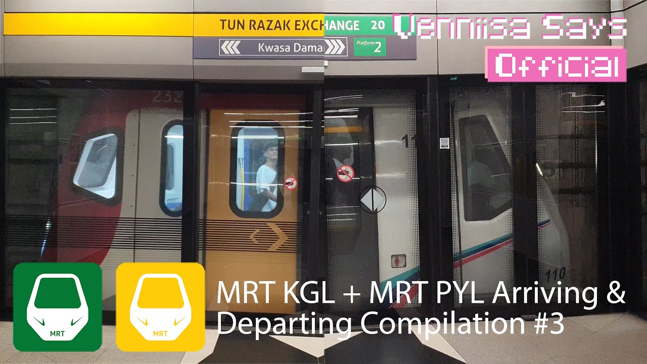 MRT KAJANG LINE (SBK LINE) + MRT PUTRAJAYA LINE (SSP LINE) ARRIVING & DEPARTING COMPILATION #3