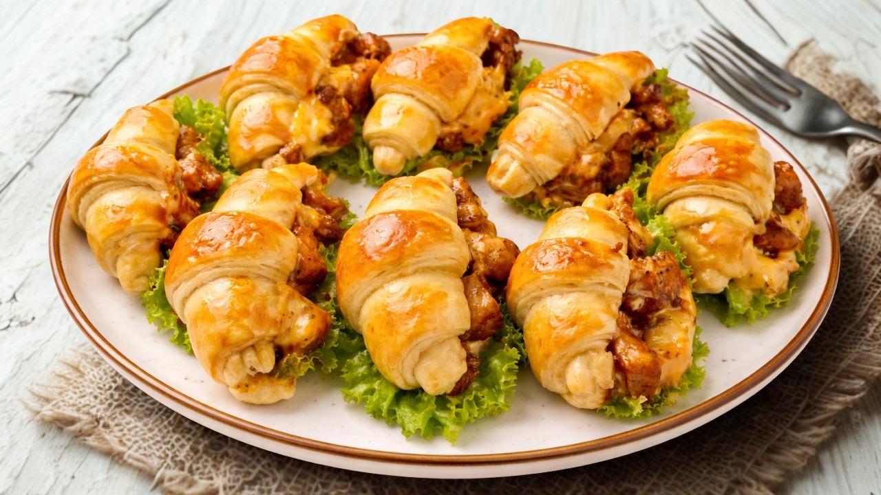 BBQ Chicken Croissants 🥐| Ramadan Special