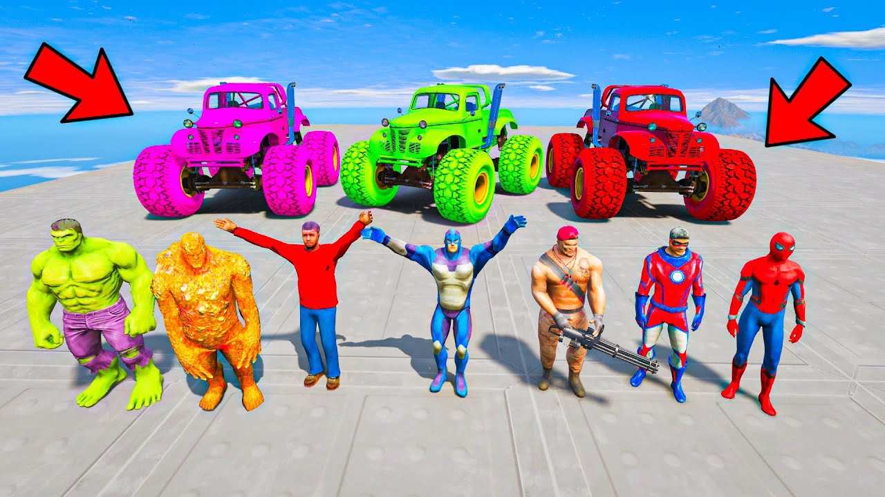 Super Mega Ramp Race Challenge Who Will Win?? || Rope Hero Gta 5 Gameplay