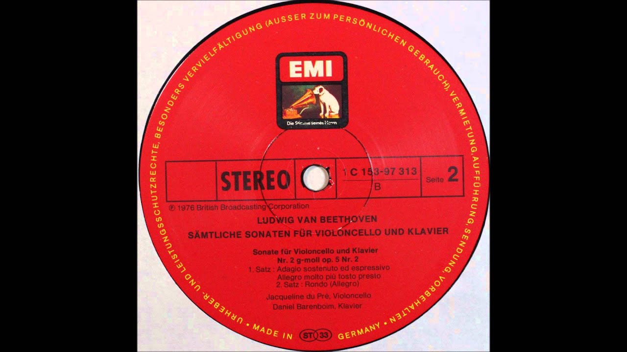 beethoven, cello sonata no 2, du pre and barenboim