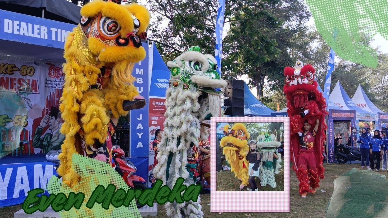 Pertunjukan Barongsai di Perayaan HUT RI 80 YAMAHA Timbul Jaya Kediri
