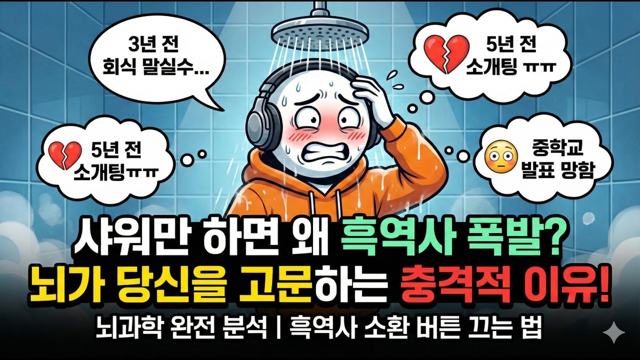 🚿 샤워만 하면 '흑역사'가 폭발하는 뇌과학적 이유 (당신이 이상한 게 아닙니다)           #동기부여 #자기계발 #미루는습관 #실행력 #뇌과학 #목표달성