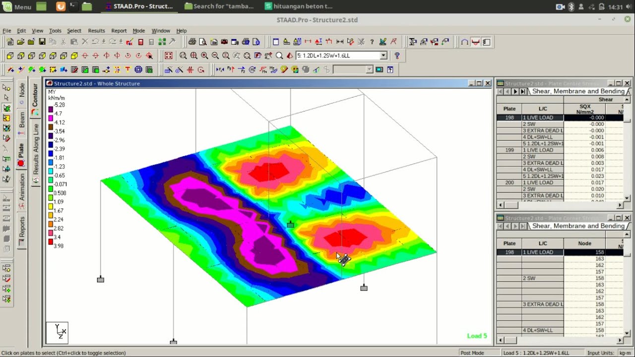 Penulangan Plat dari Output STAADPRO