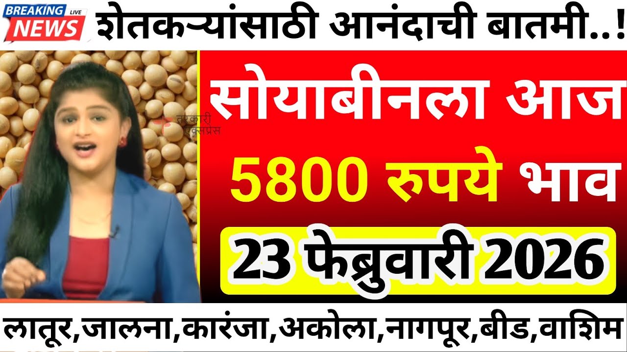 सोयाबीनला आज 5800 रु भाव| soyabean bajar bhav today|soyabean bhav today