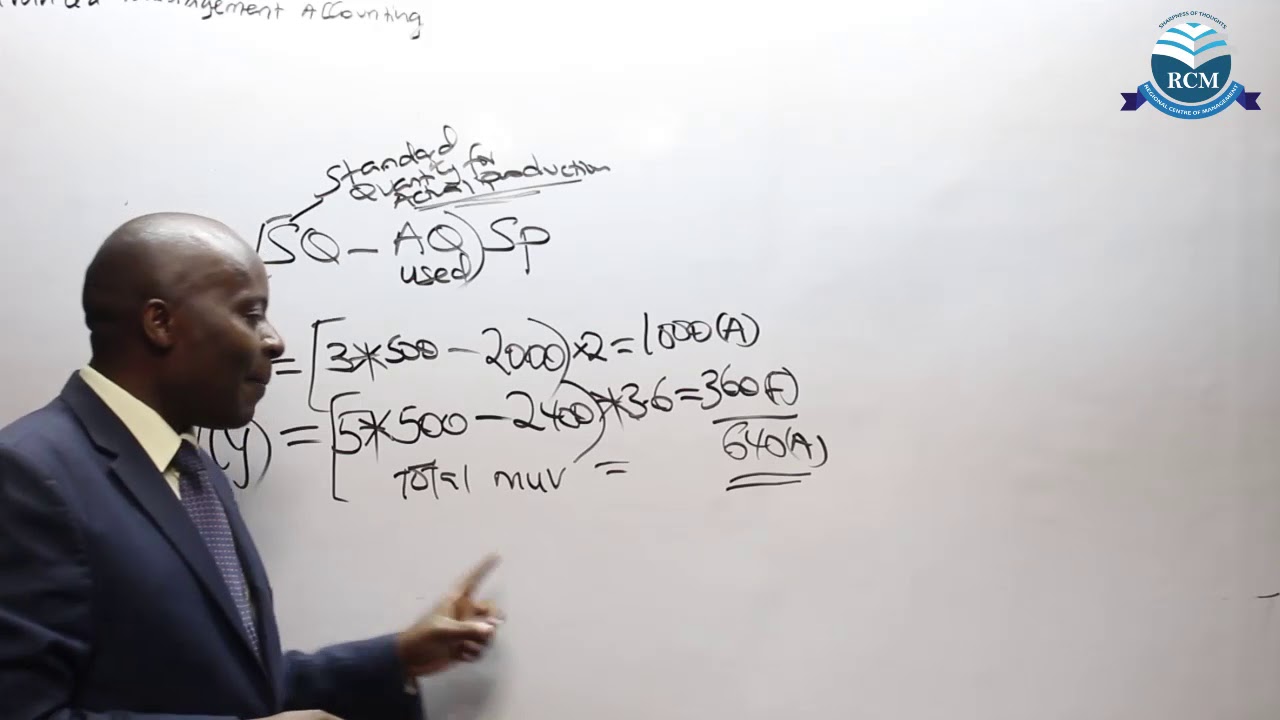 ADVANCED MANAGEMENT ACCOUNTING - VARIANCE ANALYSIS - LESSON 1