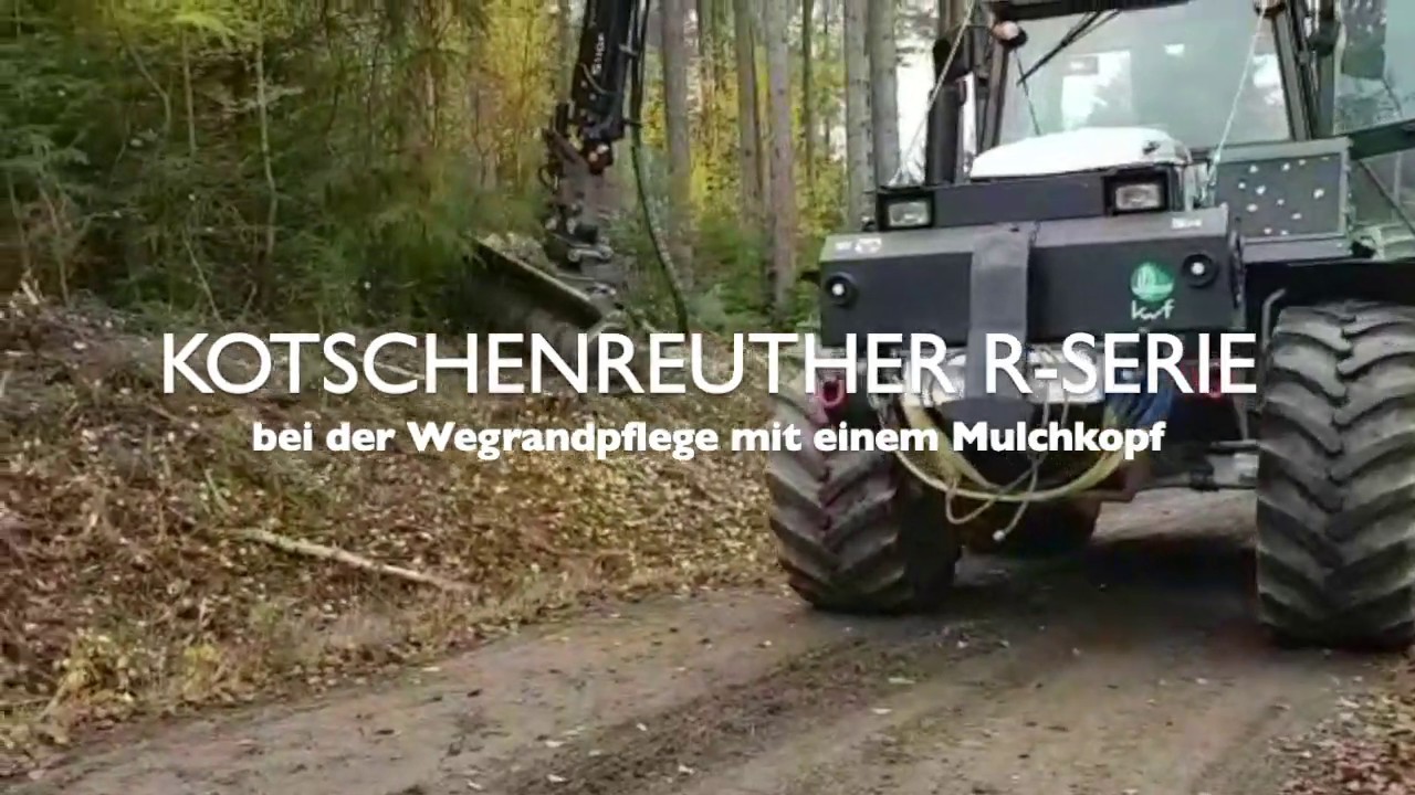 KOTSCHENREUTHER R-SERIE bei der Wegrandpflege mit einem Mulchkopf