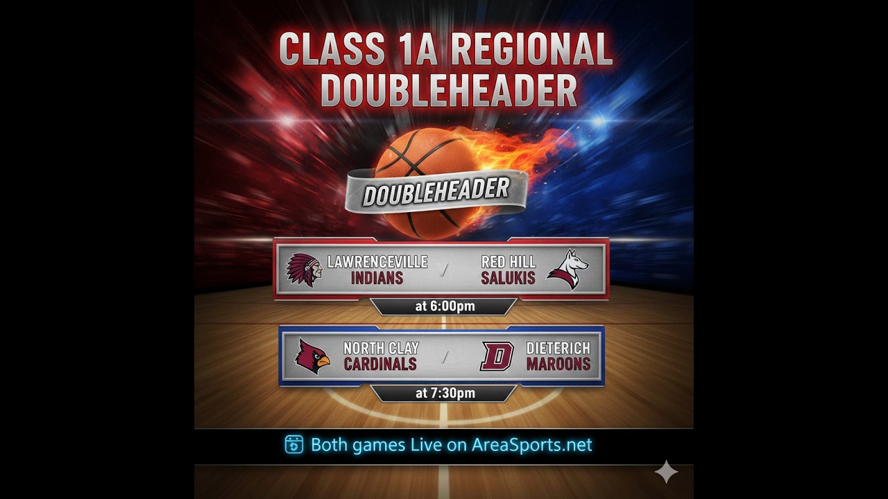 1A REGIONAL:  Dieterich Maroons vs North Clay Cardinals (Semi-Final)