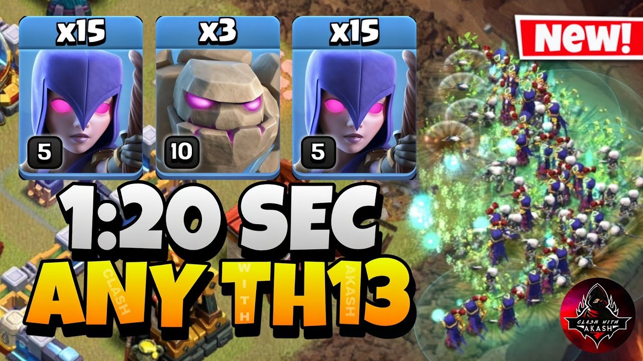 Epic Strategy! TH13 Zap Quake Witch is the Easiest TH13 Attack Strategy in Clash of Clans🔥