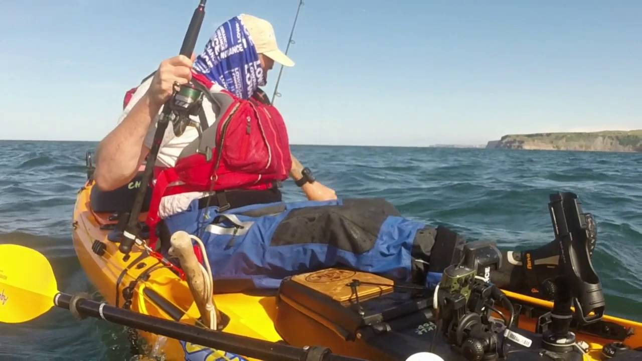 kayak fishing Runswick Bay.Double figure Pollock. #Kayakfishing #Cod #pollock #seafishing