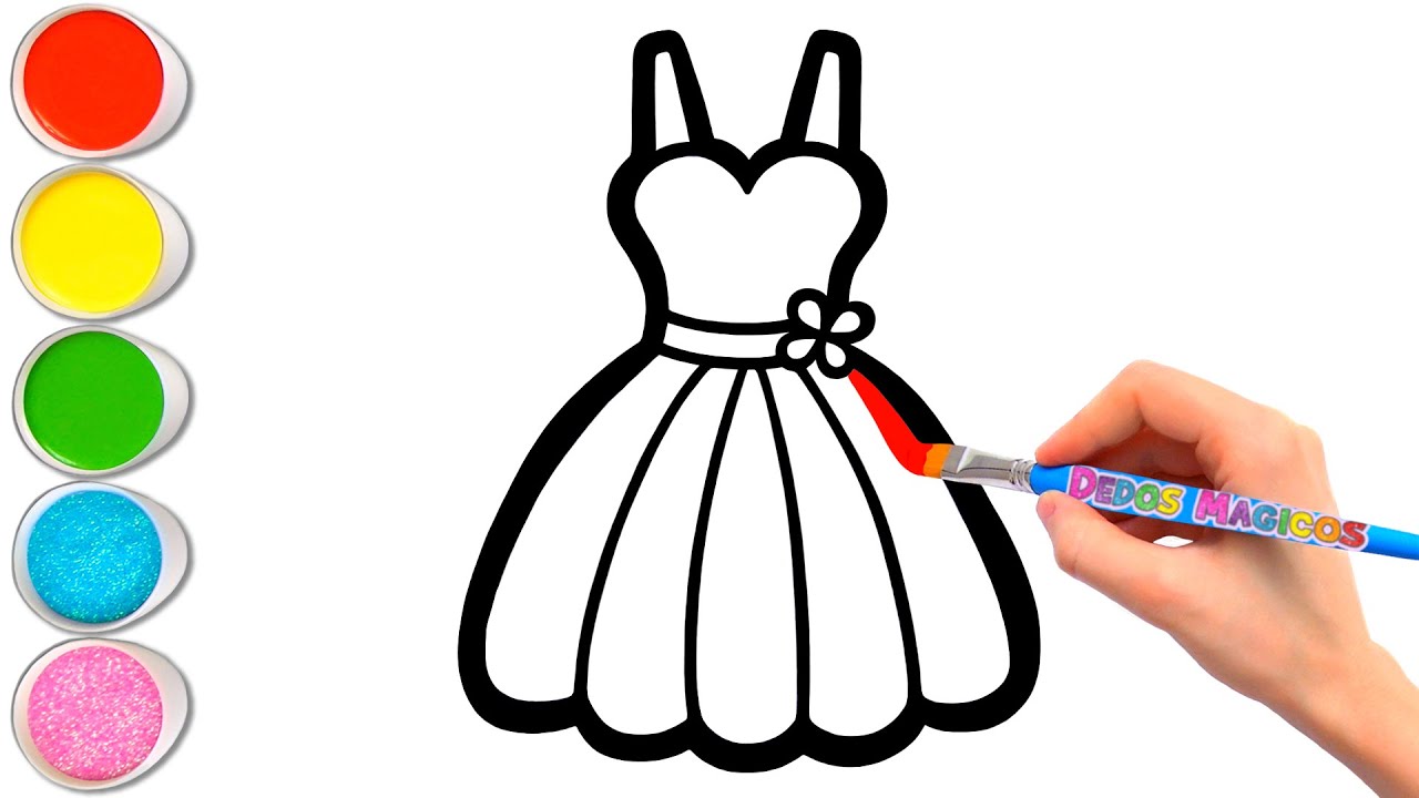 ❤️👗❤️ Dibujemos y Pintemos 9 Hermosos Vestidos para Niños y Niñas | Dibujo Fácil #221
