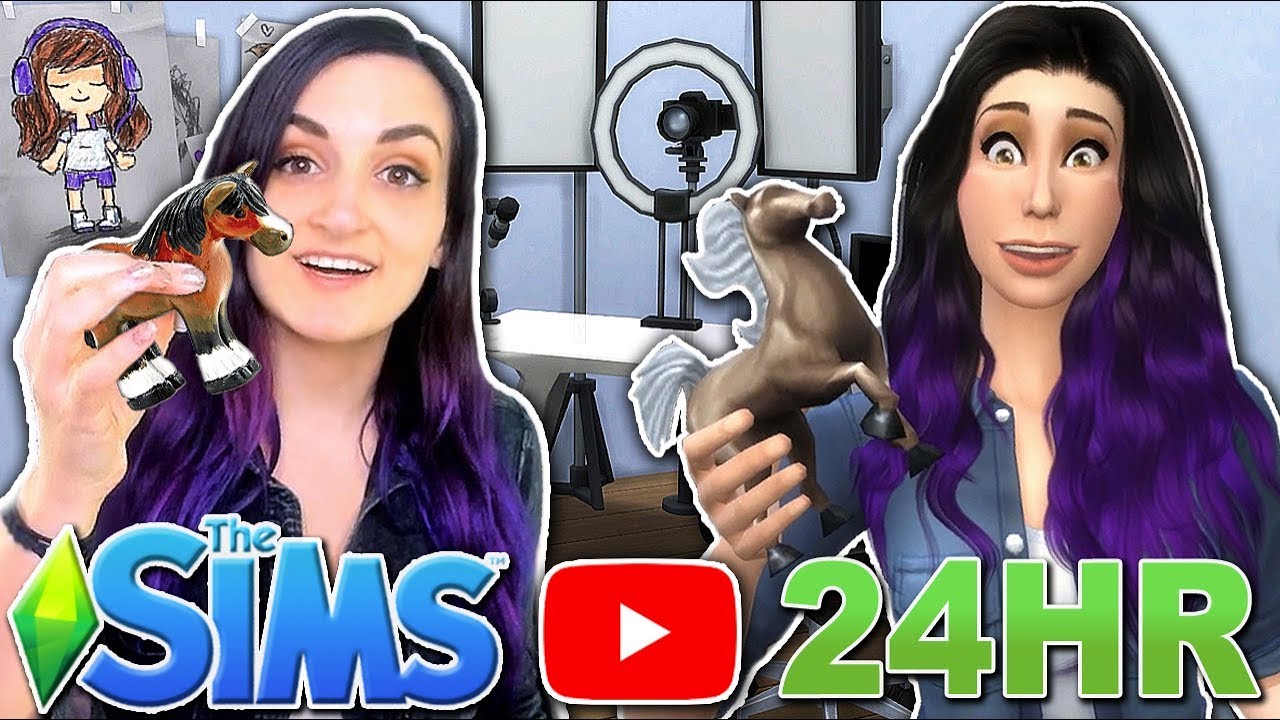 24 HOUR Living As My YouTuber Sim Challenge