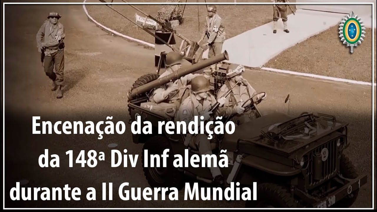 Encena&ccedil;&atilde;o da rendi&ccedil;&atilde;o da 148&ordf; Divis&atilde;o de Infantaria alem&atilde; durante a II Guerra Mundial