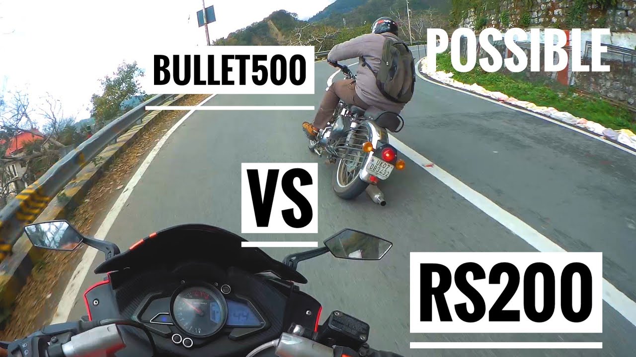 bullet 500 vs RS200 | mountain race | lean | friendly battle | dehradun