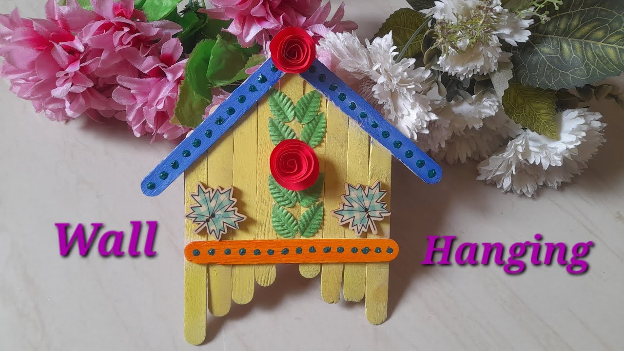 Icecream Stick craft || Beautiful wall hanging idea #craft #handcraft @indiansmcreation699 