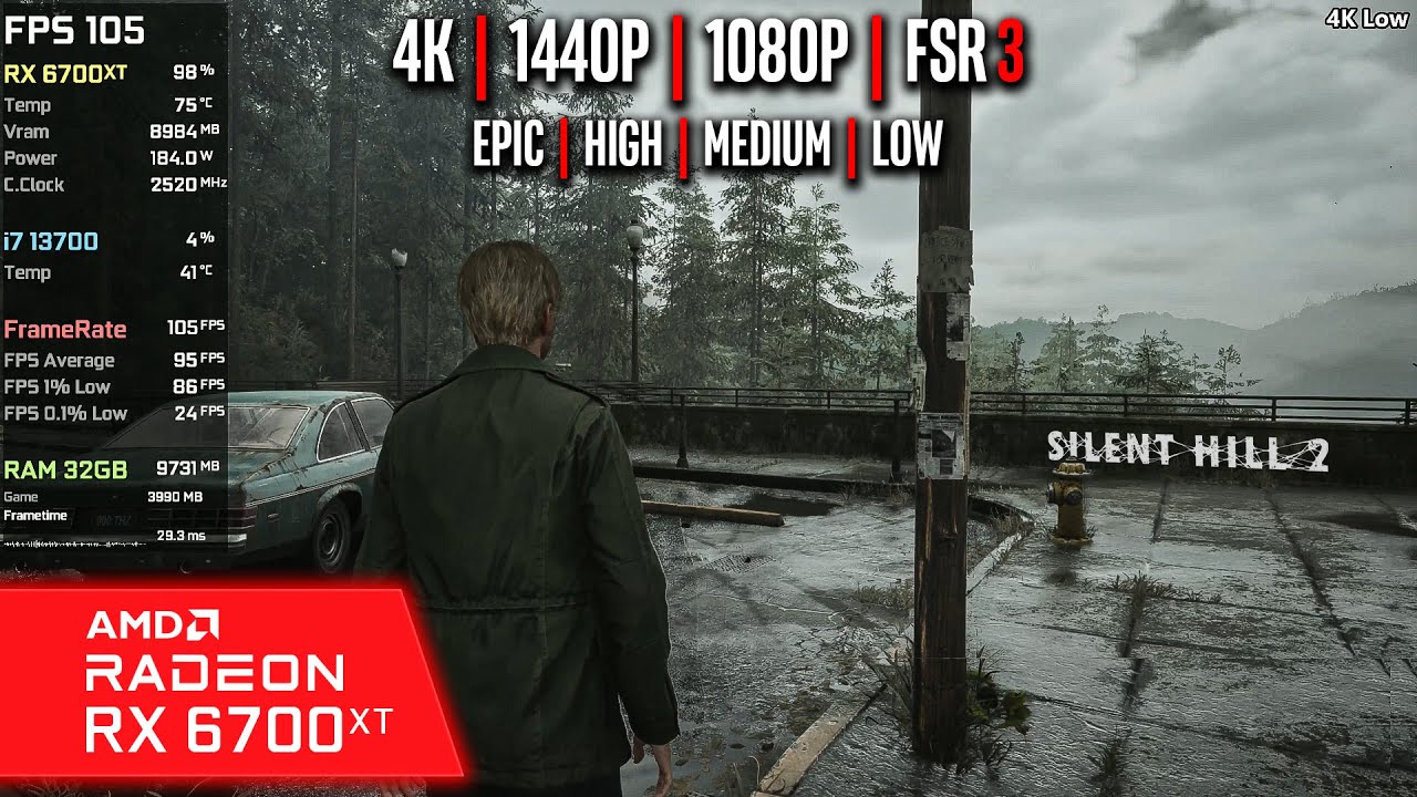 RX 6700 XT | Silent Hill 2 Remake - 4K, 1440p, 1080p, FSR 3 - Epic, High, Medium, Low