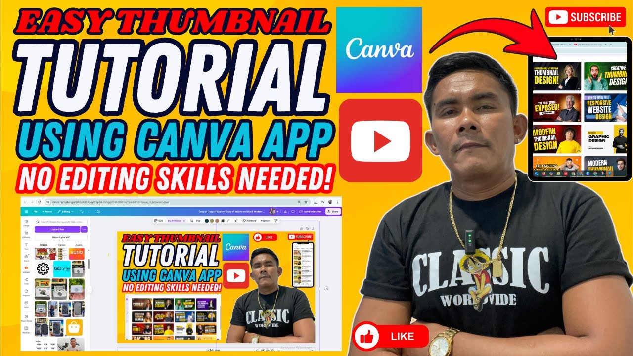 PAANO GUMAWA NG MALUPET NA YOUTUBE THUMBNAIL SA CANVA (BEGINNER TUTORIAL) #canva #tutorial