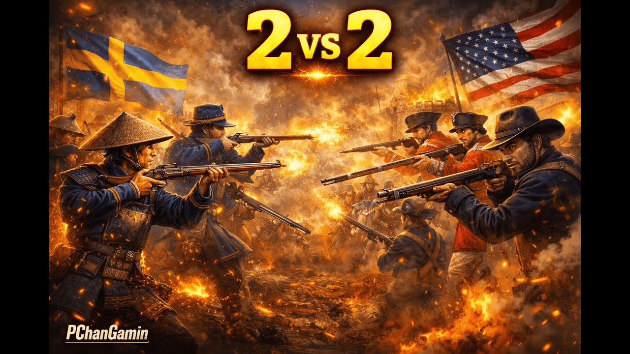 ¡La Batalla Menos  INTENSA del 2 vs 2! Japón & Suecia vs Británicos & USA – Age of Empires 3